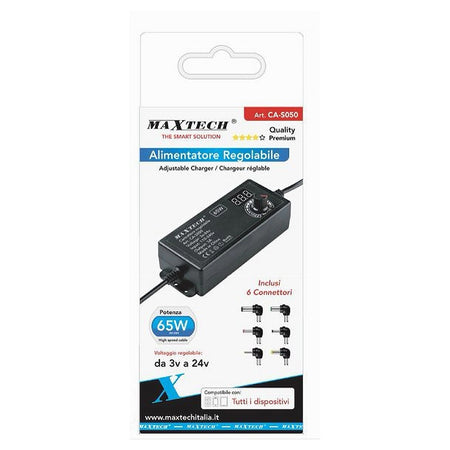 Alimentatore Caricatore Regolabile 65 W 3a Da 3v A 24v Con 6 Connettori Ca-s050