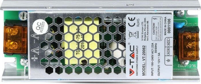 Alimentatore LED Slim Power Supply - 60W 12V 5A Metal Fai da te/Materiale elettrico/Trasformatori Zencoccostore - Formia, Commerciovirtuoso.it