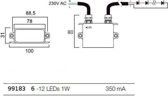Alimentatore-Linea-Light-SAND-89419-89421-99183-trasformatore-IP67-350mA