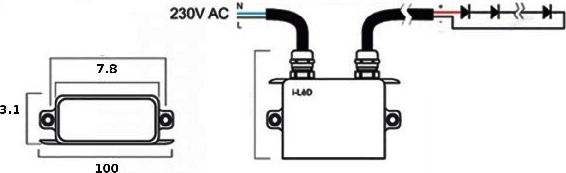 Alimentatore-Linea-Light-SUB-99181-driver-500mA-IP67