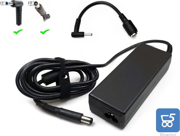 Alimentatore Originale Caricabatterie HP 90W 19V 4.74A Spinotto 7.4mm x 5.0mm + Adattatore a Spinotto Azzurro 4.5mm x 3mm - EX DEMO