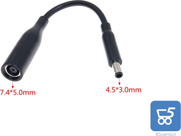 Alimentatore originale Dell 19,5V 130W 6,7A connettore tondo grande 7.4x5.0mm più adattatore a spinotto piccolo 4.5x3.0 con cavo di alimentazione - Ricondizionato