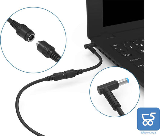 Alimentatore Originale HP per Notebook Laptop Tiny 65W 19,5 V 3,33A con cavo di alimentazione Italiano + Adattatore da 7,4x5mm a 4,5x3mm - EX DEMO