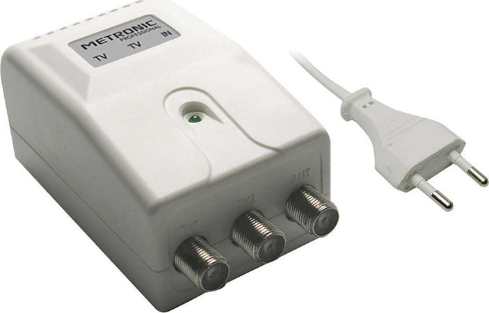 ALIMENTATORE-PER-AMPLIFICATORE-ANTENNA-2-OUT-1-ingresso-FM/UHF/VHF---2-uscite-TV-Metronic