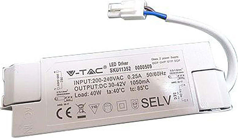 ALIMENTATORE-PER-PANNELLI-LED-40W---AC:200-240V---1050-mA-(IP20)-Vtac