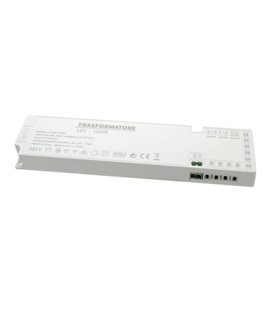 Alimentatore Slim 100 Watt Trasformatore Corrente 12v Strisce Luci Led Qs-100w