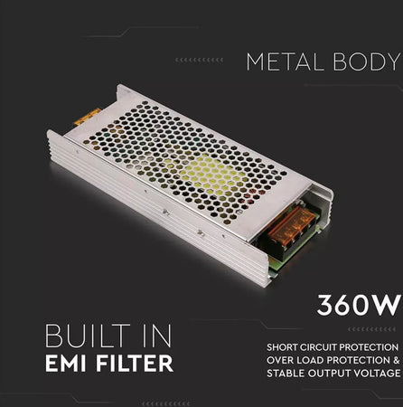 Alimentatore SLIM Power Supply - 360W 24V 15A IP20 Fai da te/Materiale elettrico/Trasformatori Zencoccostore - Formia, Commerciovirtuoso.it