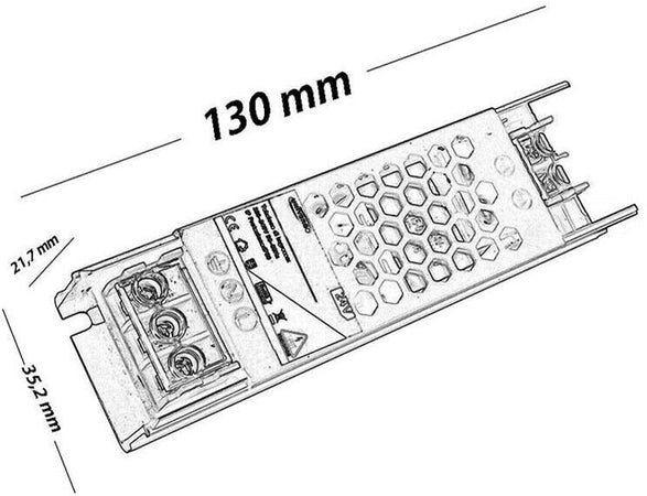 Alimentatore Slim Stabilizzato 24v 60 W Trasformatore 2.5 Mha Per Telecamera Led Universo