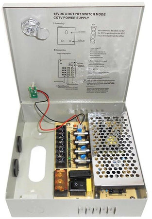 Alimentatore Stabilizzato Box 4 Canali Uscite Alimentazione X Telecamera Each