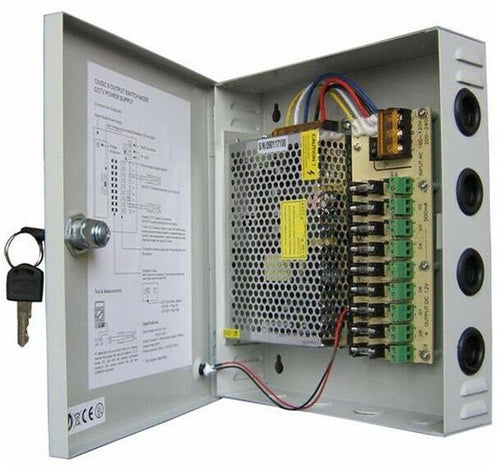 Alimentatore Stabilizzato Box 9 Canali Uscite Centralina X Telecamera Antifurto Each