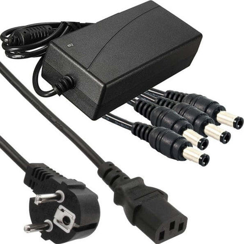 Alimentatore-Stabilizzato-Trasformatore-12v-5a-4-Uscite-Telecamere-Dvr-Strisce