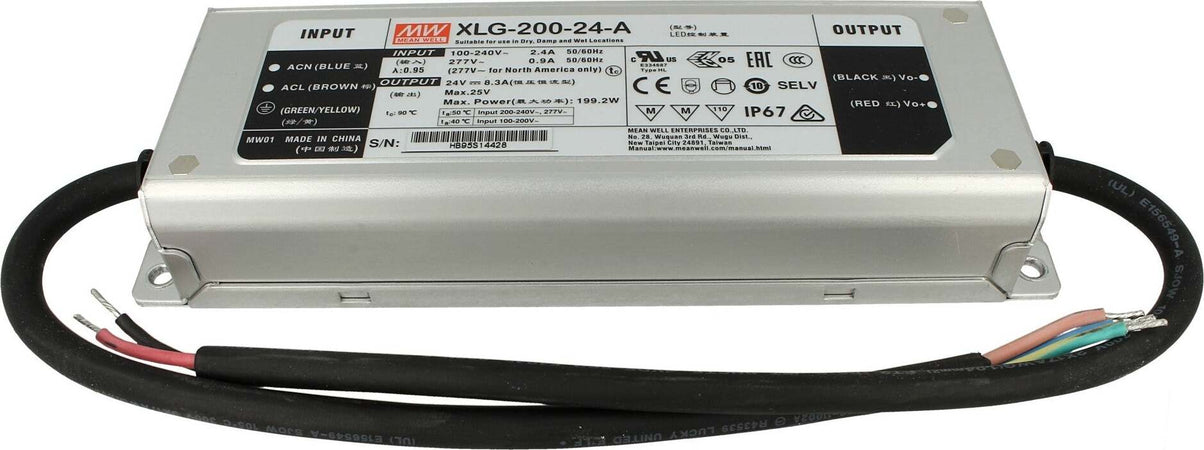 Alimentatore-Trasformatore-MeanWell-Impermeabile-IP67-24V-200W-8,3A-XLG-200-24-A