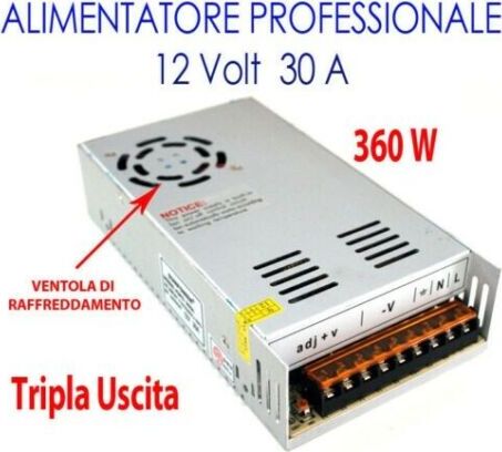 ALIMENTATORE-TRASFORMATORE-STABILIZZATO-SWITCH-TRIMMER-220V-12V-30A