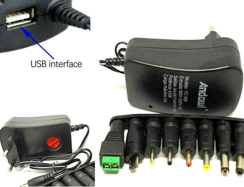 Alimentatore Universale 3v 4.5v 5v 6v 7.5v 9v 12v 1000ma 12w Usb - 8 Adattatori Elettronica/Informatica/Accessori/Accessori per PC portatili/Caricabatterie e docking station/Caricatori e alimentatori Trade Shop italia - Napoli, Commerciovirtuoso.it