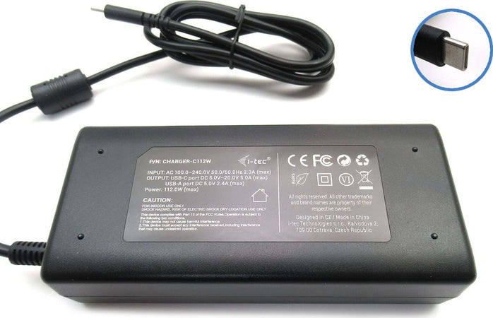 Alimentatore Universale USB-C PD 3.0 112W DC 5.0V 2.4A per Mac Tablet