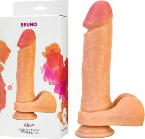 Alive! Bruno Pene Artificiale Fallo Realistico non Vibrante In PVC con Testicoli e Ventosa Color Carne compatibile con Strap-on 22 Cm Salute e cura della persona/Erotismo e contraccezione/Sex toys/Dildo/Dildo realistici Kondorama - Martinsicuro, Commerciovirtuoso.it