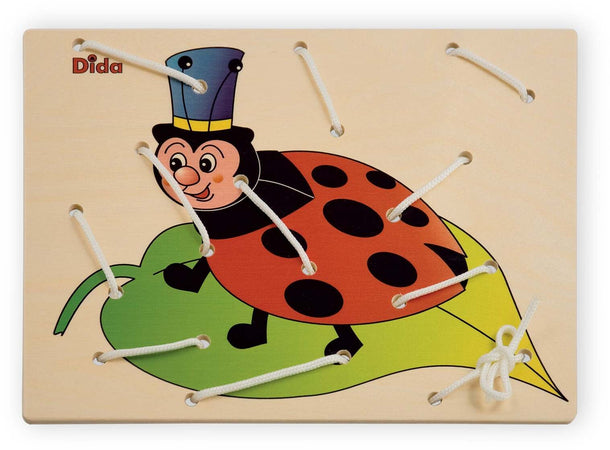 Allacciatura Coccinella Gioco In Legno Per Bambini Metodo Montessori Dida