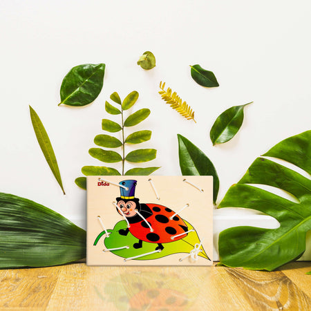 Allacciatura Coccinella Gioco In Legno Per Bambini Metodo Montessori Dida