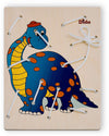 Allacciatura Dinosauro Gioco in Legno per Bambini Metodo Montessori Dida