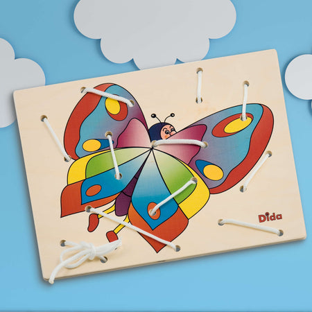 Allacciatura Farfalla Gioco in Legno per Bambini Metodo Montessori Dida