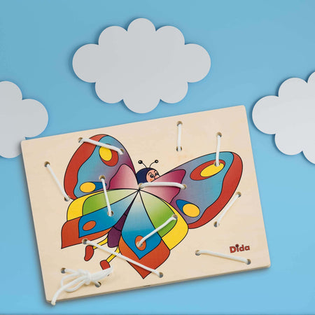 Allacciatura Farfalla Gioco in Legno per Bambini Metodo Montessori Dida