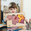 Allacciatura Ippopotamo Gioco in Legno per Bambini Metodo Montessori Dida