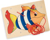 Allacciatura Pesce Gioco in Legno per Bambini Metodo Montessori Dida