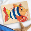 Allacciatura Pesce Gioco in Legno per Bambini Metodo Montessori Dida