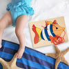 Allacciatura Pesce Gioco in Legno per Bambini Metodo Montessori Dida