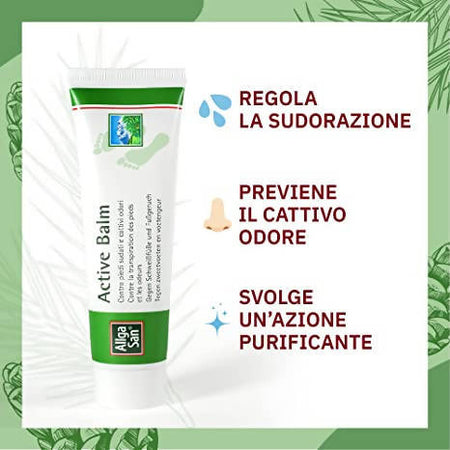 Allgasan Active Balm Balsamo Contro Piedi Sudati E Cattivi Odori 50 Ml Balsamo Trattamento Piedi Contro Eccessiva Sudorazione