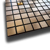 TOP! Piastrella autoadesiva in vero alluminio con inserti  in Vetro  30x30cm (sp. 3mm) color RAME - Eternal Parquet