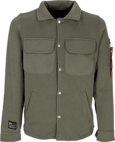 ALPHA-INDUSTRIES-Camicia-Imbottita-Uomo-Sweat-Overshirt-Dark-Olive-da-uomo