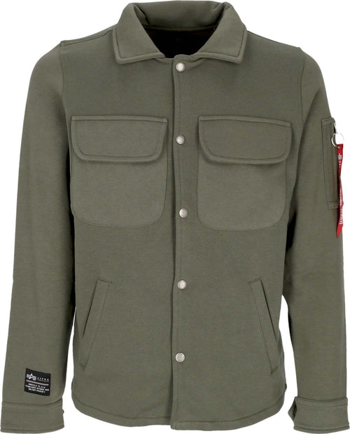 ALPHA-INDUSTRIES-Camicia-Imbottita-Uomo-Sweat-Overshirt-Dark-Olive-da-uomo