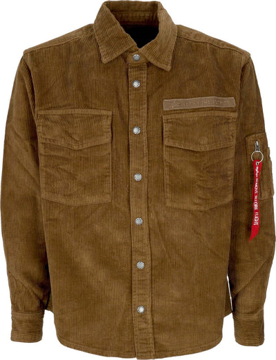 ALPHA-INDUSTRIES-Camicia-Manica-Lunga-Uomo-Cord-Overshirt-Sand-da-uomo