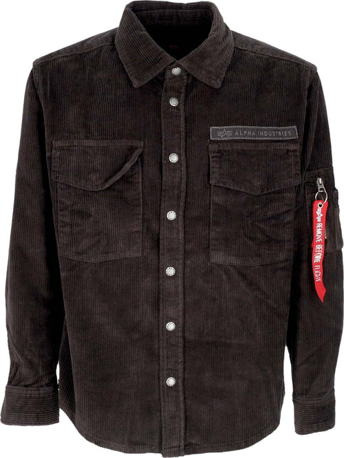 ALPHA-INDUSTRIES-Camicia-Manica-Lunga-Uomo-Cord-Overshirt-Vintage-Grey-da-uomo
