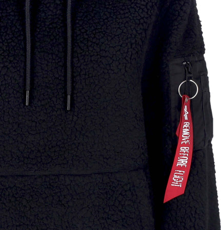 ALPHA-INDUSTRIES-Felpa-Cappuccio-Donna-Teddy-Hoodie-Wmn-Black-da-donna