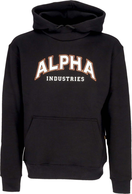 ALPHA-INDUSTRIES-Felpa-Cappuccio-Uomo-College-Hoodie-Black-da-uomo