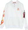 ALPHA-INDUSTRIES-Felpa-Cappuccio-Uomo-Flame-Hoody-X-Hot-Wheels-White-da-uomo