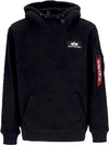 ALPHA-INDUSTRIES-Felpa-Cappuccio-Uomo-Teddy-Hoodie-Black-da-uomo