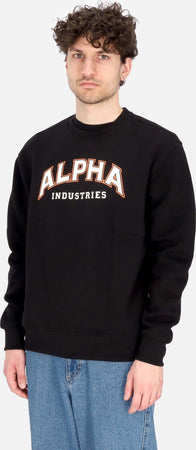 ALPHA-INDUSTRIES-Felpa-Girocollo-Uomo-College-Crewneck-Black-da-uomo