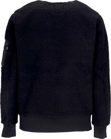 ALPHA-INDUSTRIES-Felpa-Girocollo-Uomo-Teddy-Sweater-Black-da-uomo
