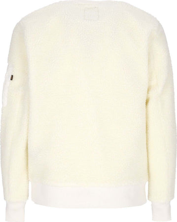 ALPHA-INDUSTRIES-Felpa-Girocollo-Uomo-Teddy-Sweater-Off-White-da-uomo