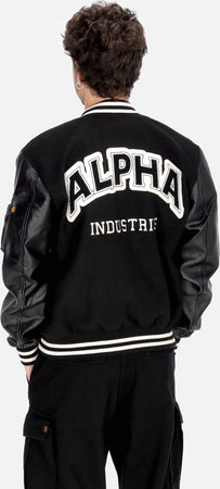ALPHA-INDUSTRIES-Giubbotto-College-Uomo-Pu-College-Jacket-Black-da-uomo