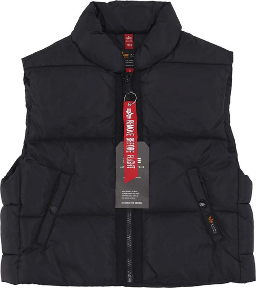 ALPHA-INDUSTRIES-Piumino-Smanicato-Donna-W-Puffer-Vest-Cropped-Black-da-donna