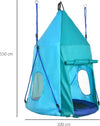Altalena-da-Giardino-con-Tenda-per-Bambini-da-3-8-Anni,-Ø100cm-e-Corde-Regolabili,-Blu-RF8344-055V00BURF8