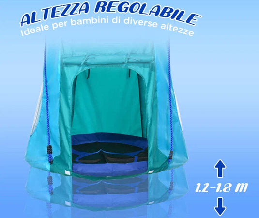 Altalena-da-Giardino-con-Tenda-per-Bambini-da-3-8-Anni,-Ø100cm-e-Corde-Regolabili,-Blu-RF8344-055V00BURF8