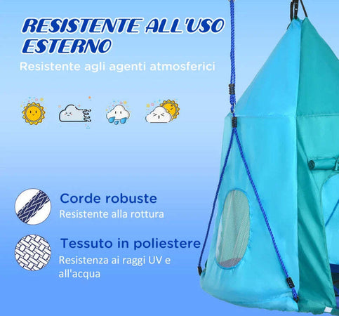 Altalena-da-Giardino-con-Tenda-per-Bambini-da-3-8-Anni,-Ø100cm-e-Corde-Regolabili,-Blu-RF8344-055V00BURF8