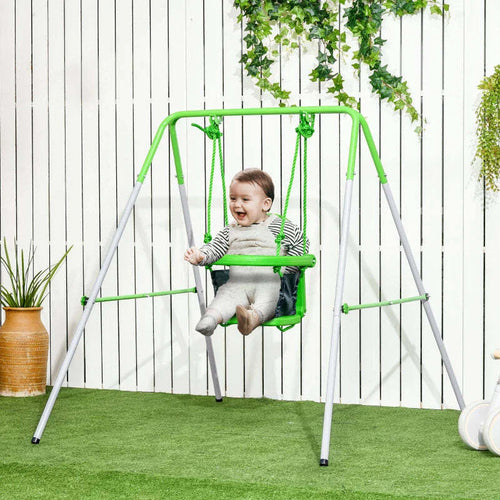 Altalena-per-Bambini-6-36-Mesi-da-Giardino-e-Salotto-in-Acciaio-e-PE,-122x146x122-cm,-Verde-FG7344-065V00GNFG7