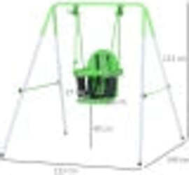 Altalena-per-Bambini-6-36-Mesi-da-Giardino-e-Salotto-in-Acciaio-e-PE,-122x146x122-cm,-Verde-FG7344-065V00GNFG7