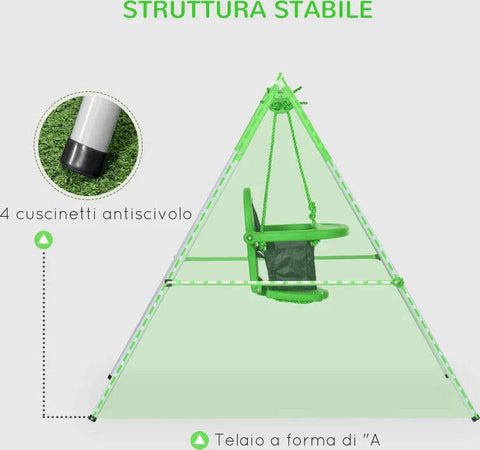Altalena-per-Bambini-6-36-Mesi-da-Giardino-e-Salotto-in-Acciaio-e-PE,-122x146x122-cm,-Verde-FG7344-065V00GNFG7